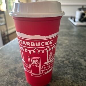 Starbucks Festive Red and White Cup